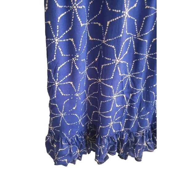 Anthropologie Plenty By Tracy Reese Aleah Dress Women's S Blue Stars Ruffle Hem - Picture 5 of 7